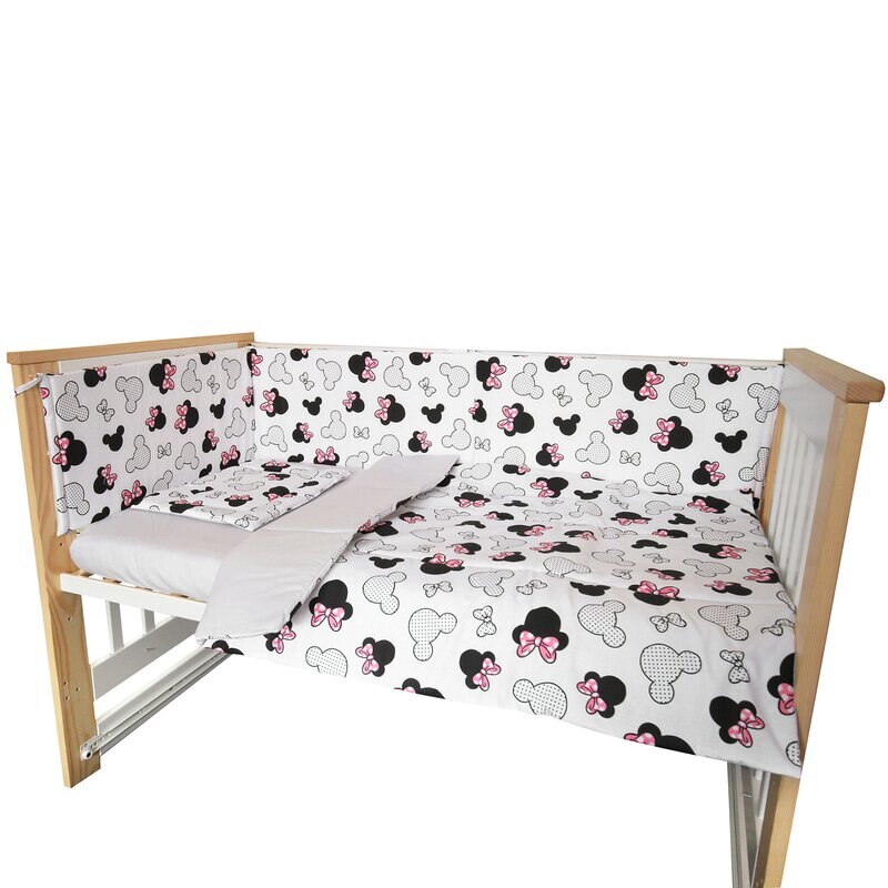 Lenjerie 4 piese, Prichindel, Minnie, gri, 120x60cm