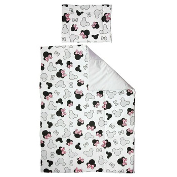 Lenjerie 2 piese, Prichindel, Minnie, gri, 120x60cm Lenjerie 2 piese, Prichindel, Minnie, gri, 120x60cm