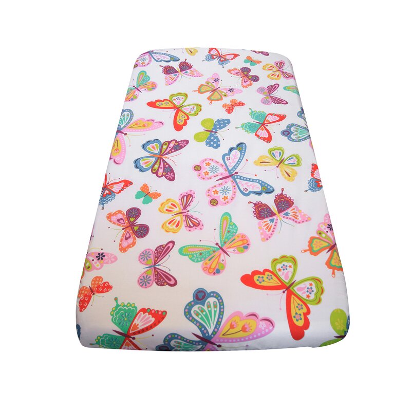 Cearceaf patut, Prichindel, fluturasi multicolori, 120 x 60 cm