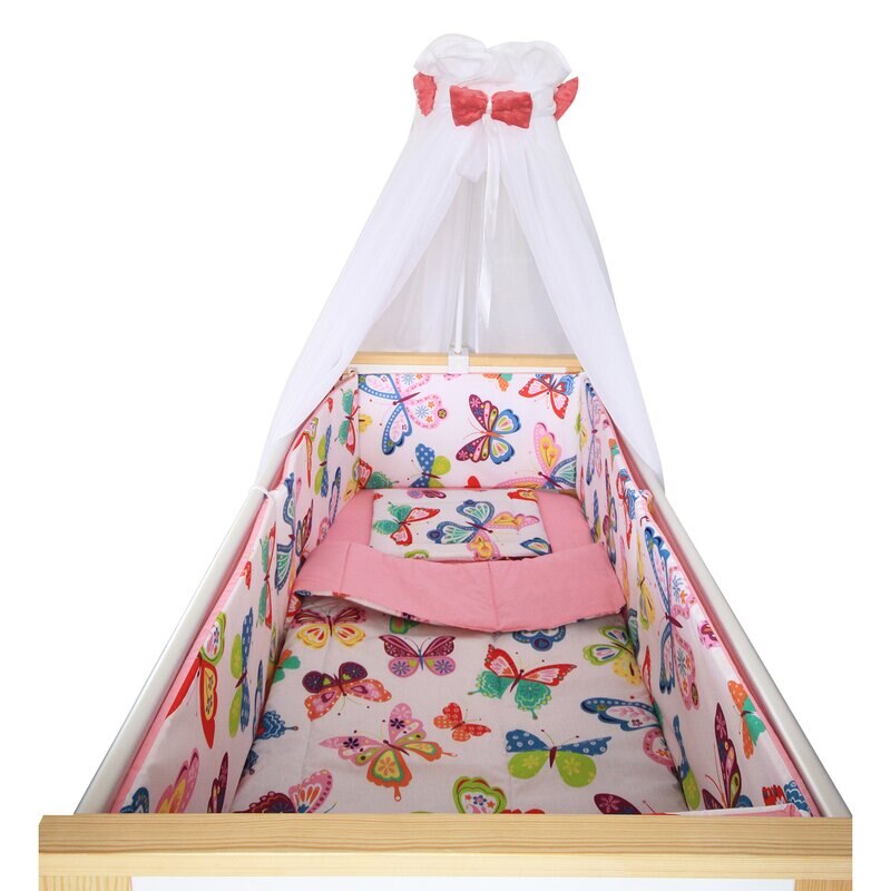 Lenjerie 6 piese, Prichindel, fluturasi multicolori,120x60cm