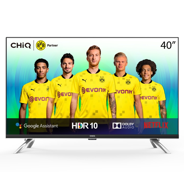 CHiQ L40H7A Full HD Smart LED Televízió, 40 (100cm), Android 9.0, WiFi, Bluetooth, Google Asszisztens, Netflix, HDMI, USB, Energiaosztály: G