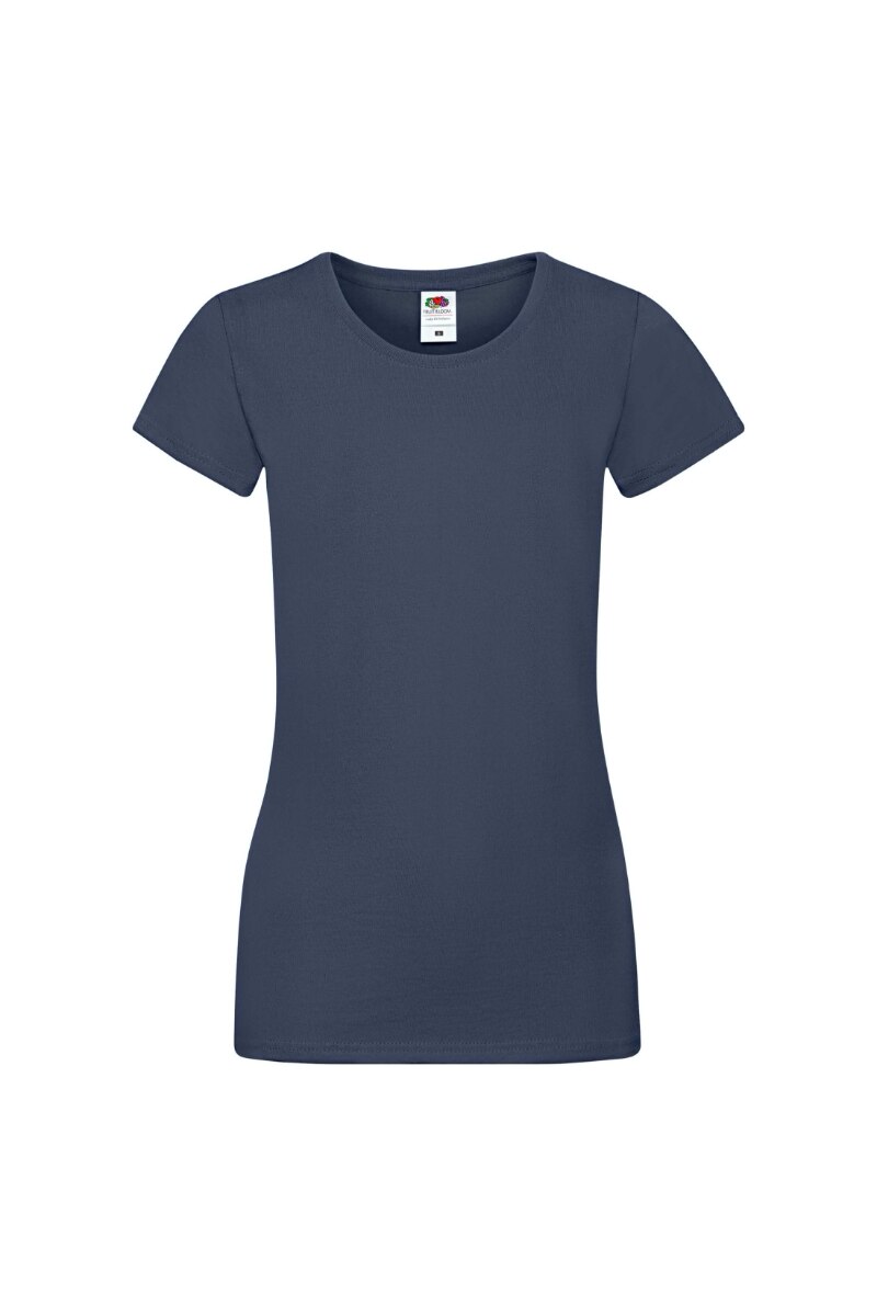 Tricou cu maneca scurta dama Fruit of the Loom Softspun, Bumbac, Bleumarin inchis, Bleumarin inchis