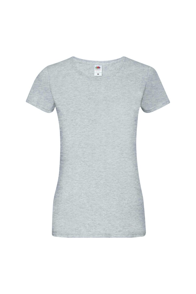 Tricou cu maneca scurta dama Fruit of the Loom Softspun, Bumbac/Poliester, Gri, Gri