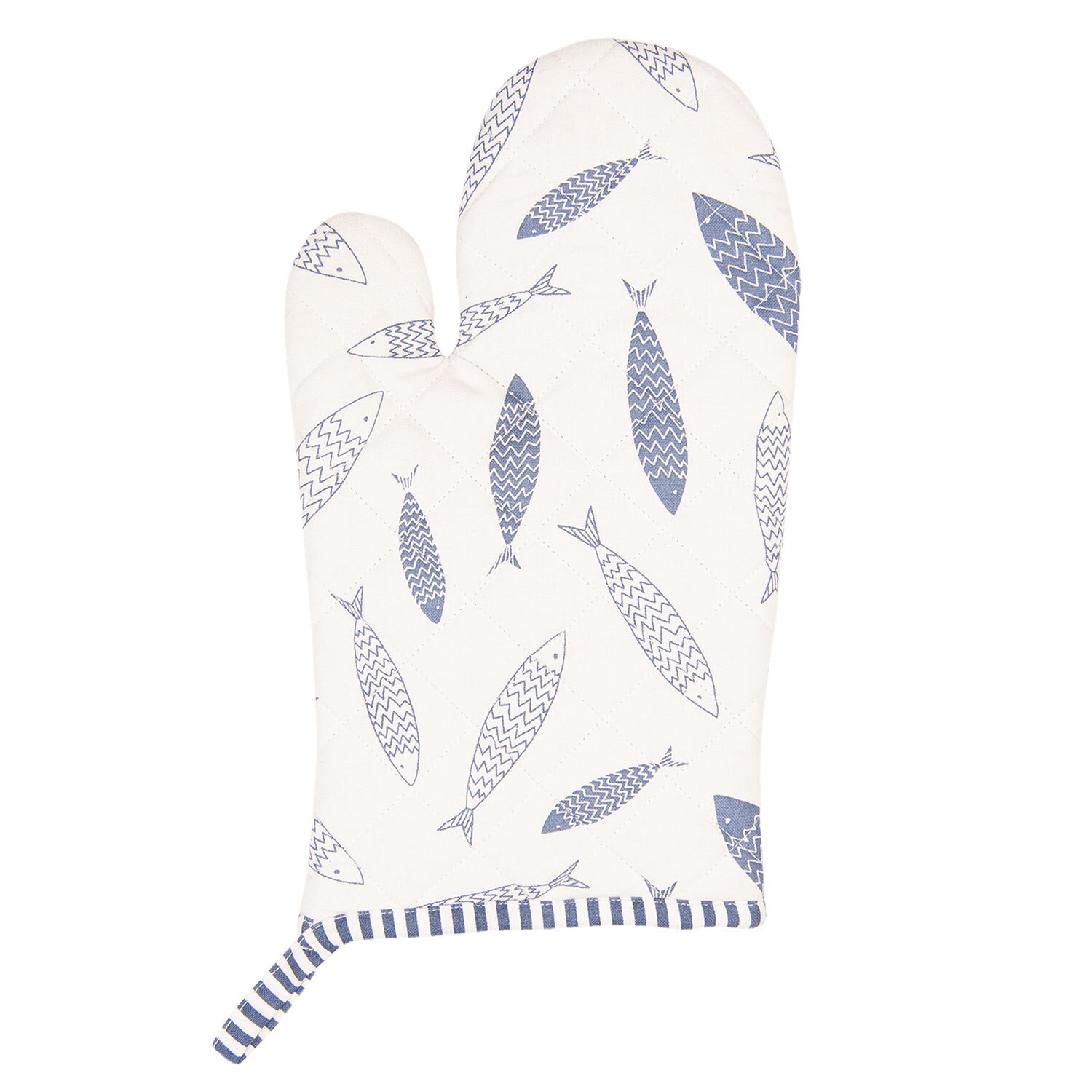 Manusa de bucatarie din textil, Clayre & Eef, imprimeu pesti