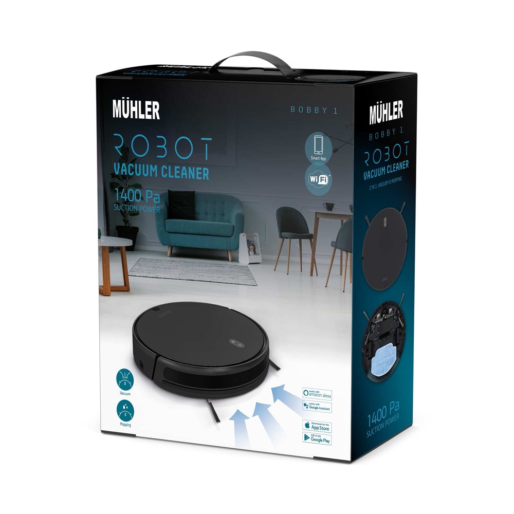 Robot aspirator, MUHLER, Bobby 1, Negru