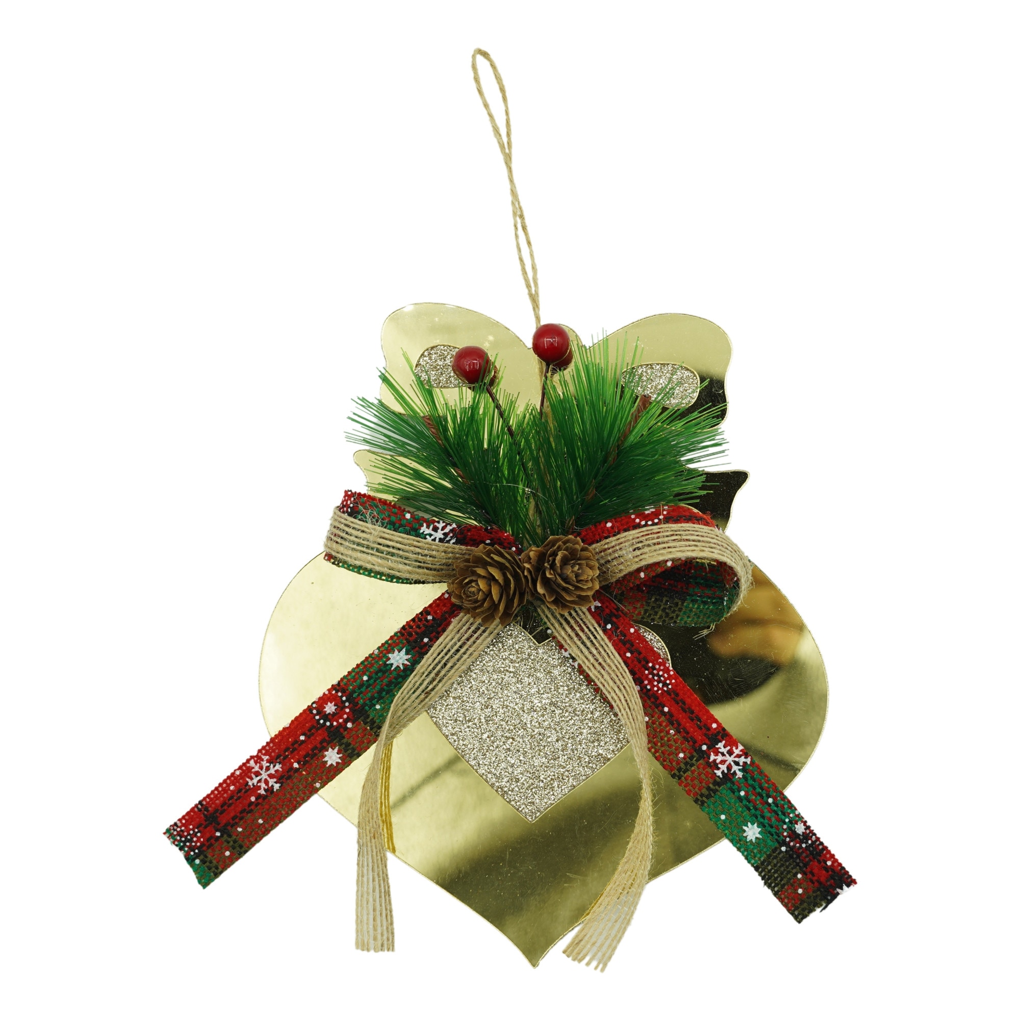 Ornament brad, Flippy, Inima, Auriu, Lucios, 15x16CM, Acril, Interior/ Exterior