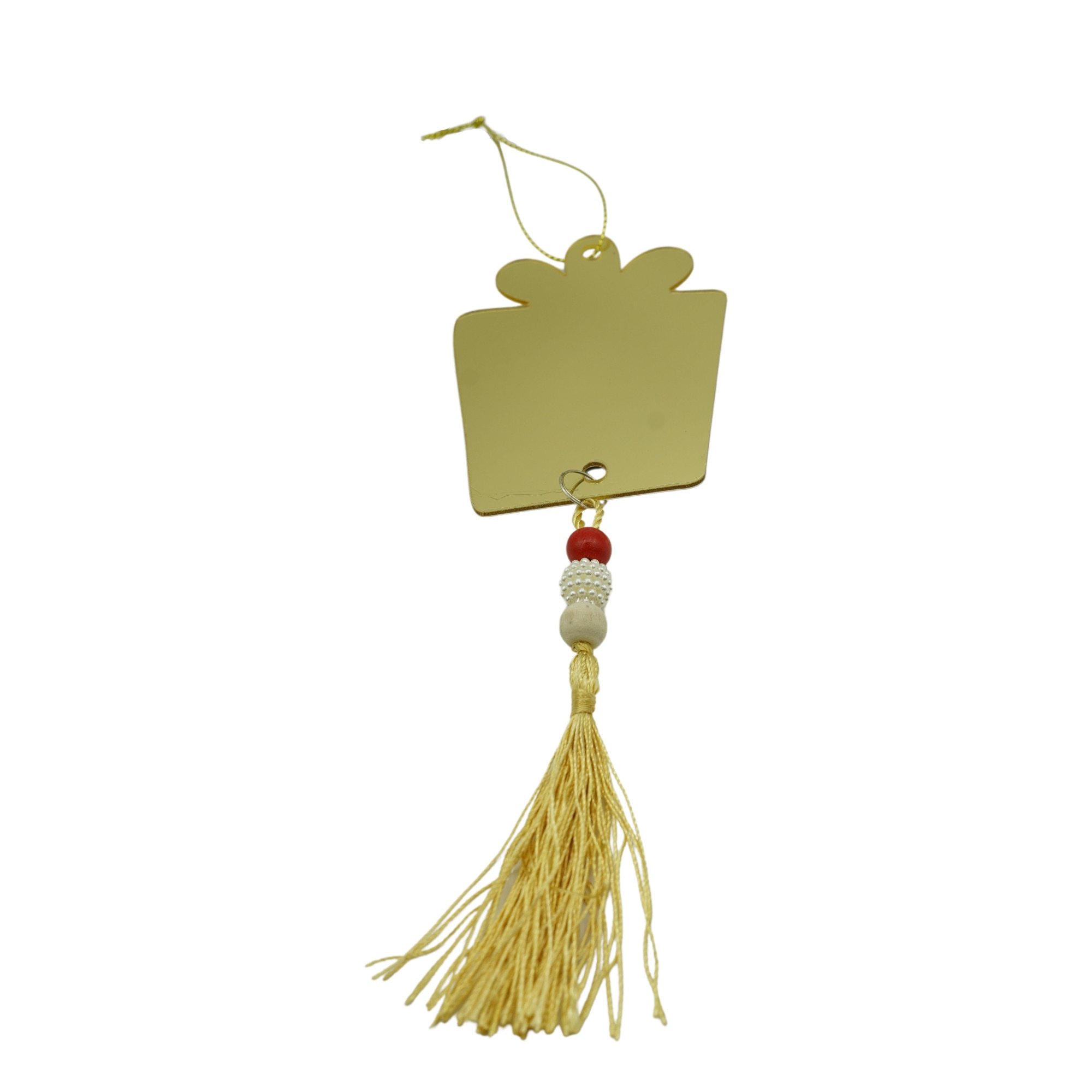Ornament brad, Flippy, Cadou, Auriu, Lucios, 8x25CM, Acril, Interior/ Exterior