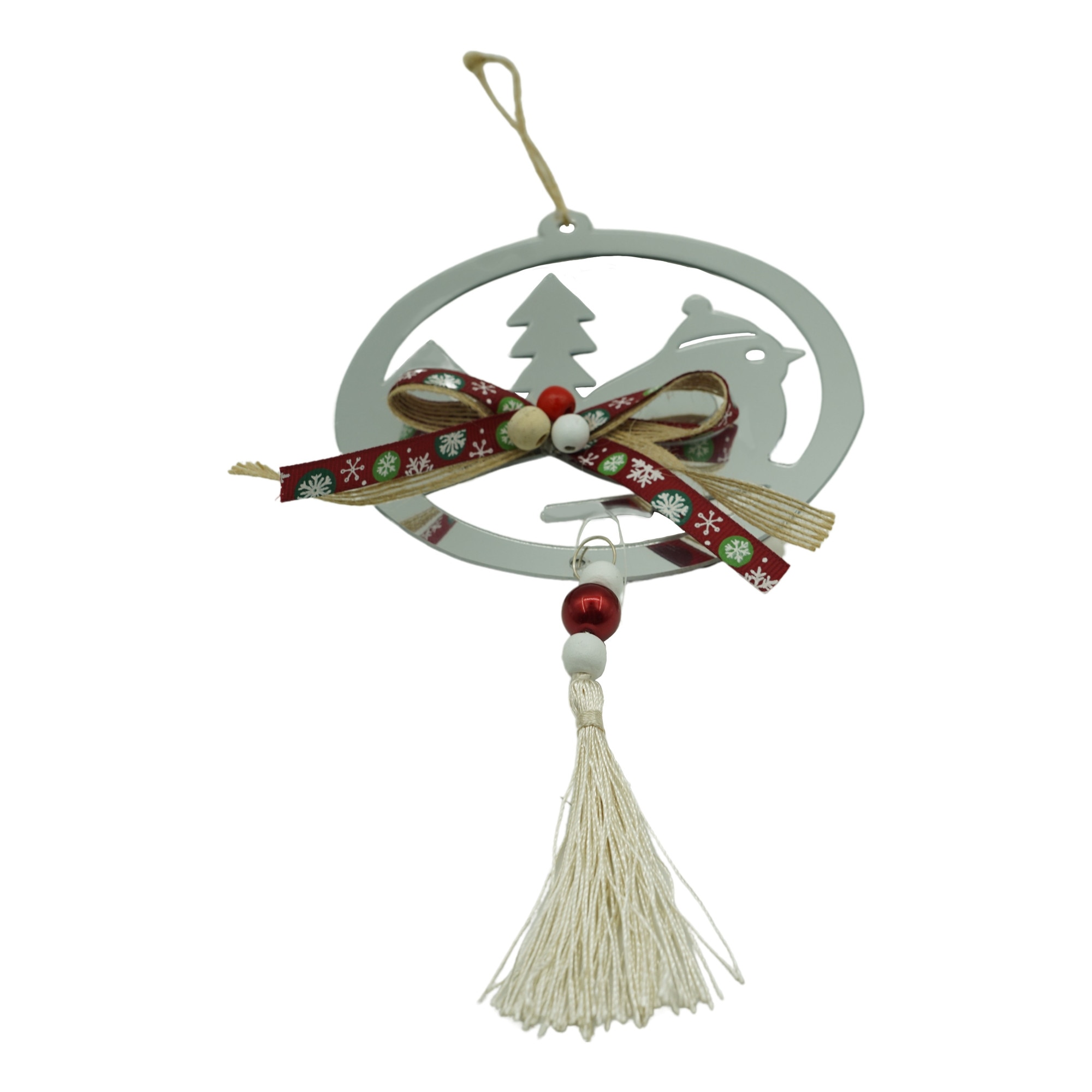 Ornament brad, Flippy, Pasare, Argintiu, Lucios, 14x26CM, Acril, Interior/ Exterior