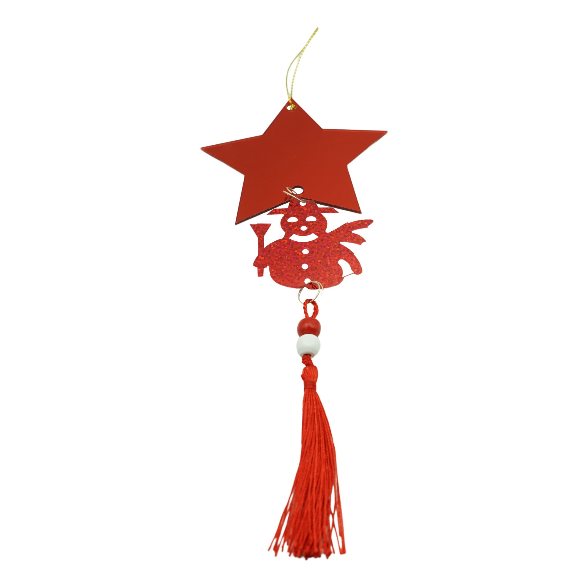Ornament brad, Flippy, Model Stea, Om de zapada, Rosu, Lucios, 10x28CM, Acril, Interior/ Exterior