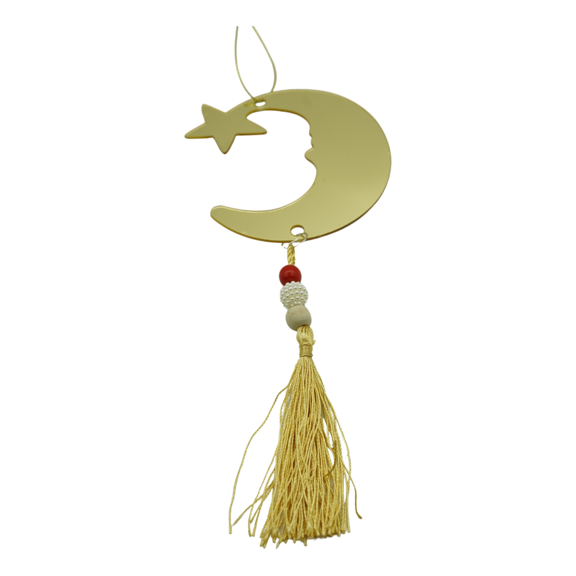 Ornament brad, Flippy, Luna, Auriu, Lucios, 10*25CM, Acril, Interior/ Exterior