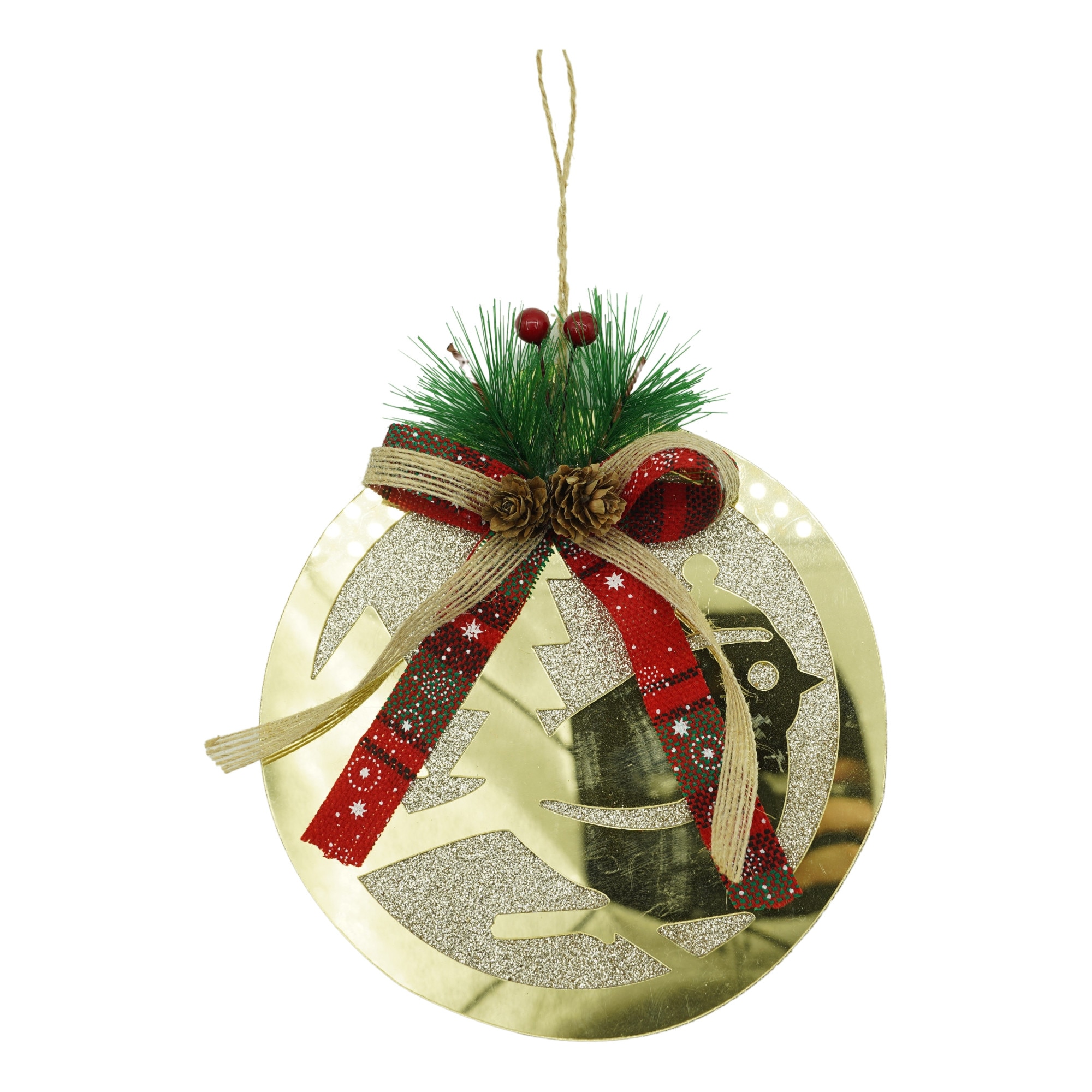 Ornament brad, Flippy, Pasare, Auriu, Lucios, 17x17CM, Acril, Interior/ Exterior