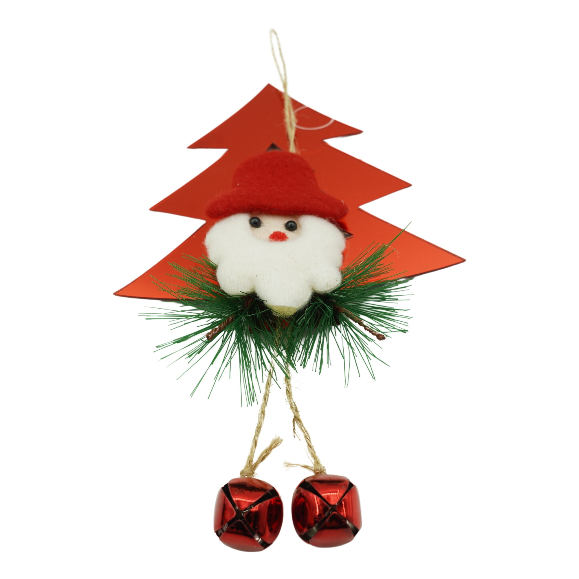 Ornament brad, Flippy, Brad cu clopotei, Rosu, Lucios, 15x20CM, Acril, Interior/ Exterior