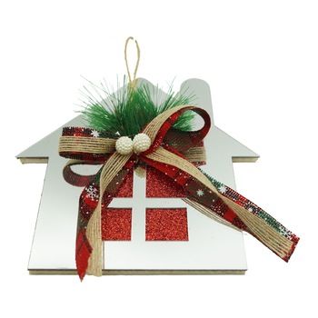 Ornament brad, Flippy, Casa, Argintiu, Lucios, 14*17CM, Acril, Interior/ Exterior Ornament brad, Flippy, Casa, Argintiu, Lucios, 14*17CM, Acril, Interior/ Exterior