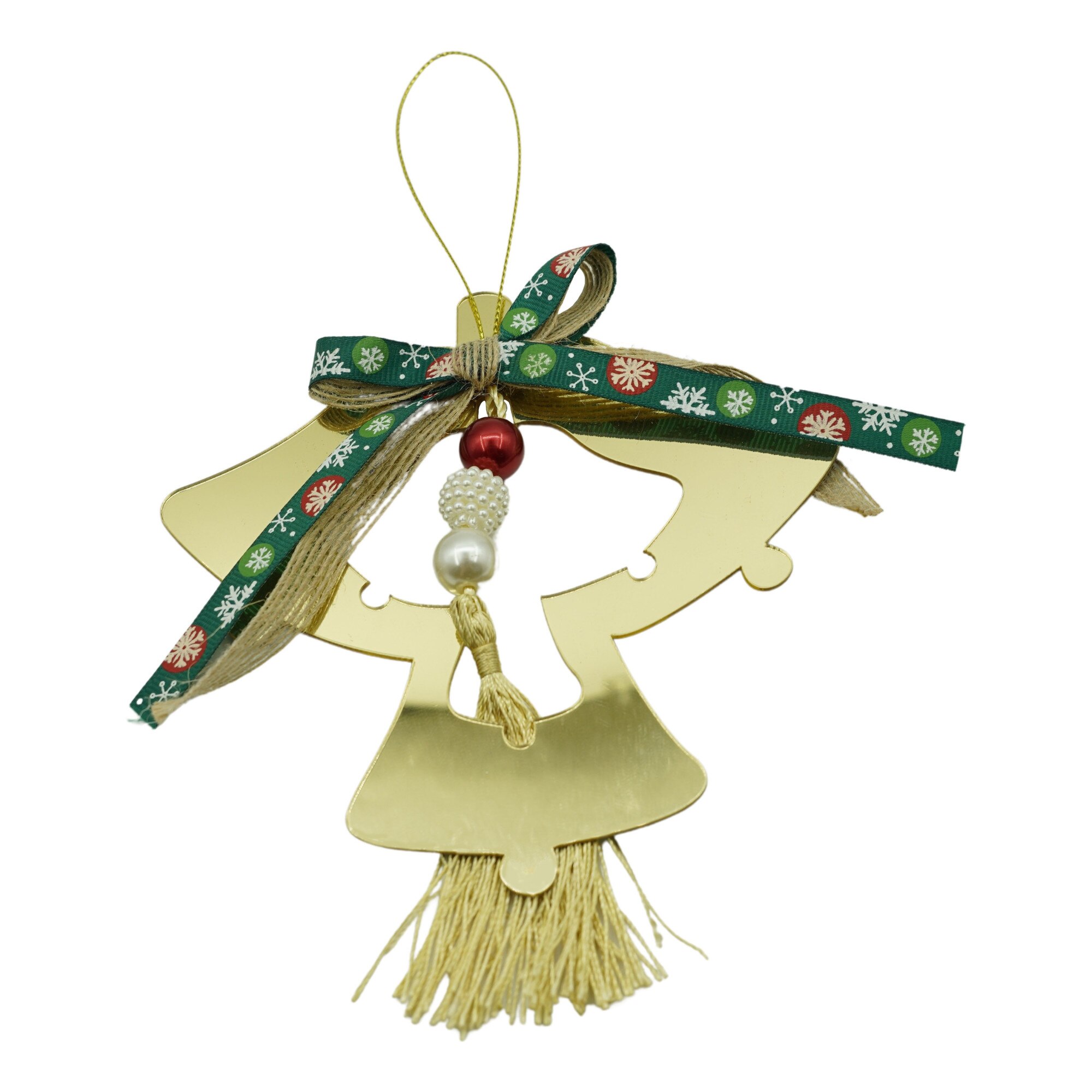 Ornament brad, Flippy, Clopotei, Auriu, Lucios, 14x26CM, Acril, Interior/ Exterior