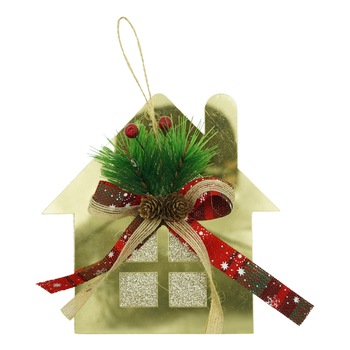 Ornament brad, Flippy, Casa, Auriu, Lucios, 16*17CM, Acril, Interior/ Exterior Ornament brad, Flippy, Casa, Auriu, Lucios, 16*17CM, Acril, Interior/ Exterior