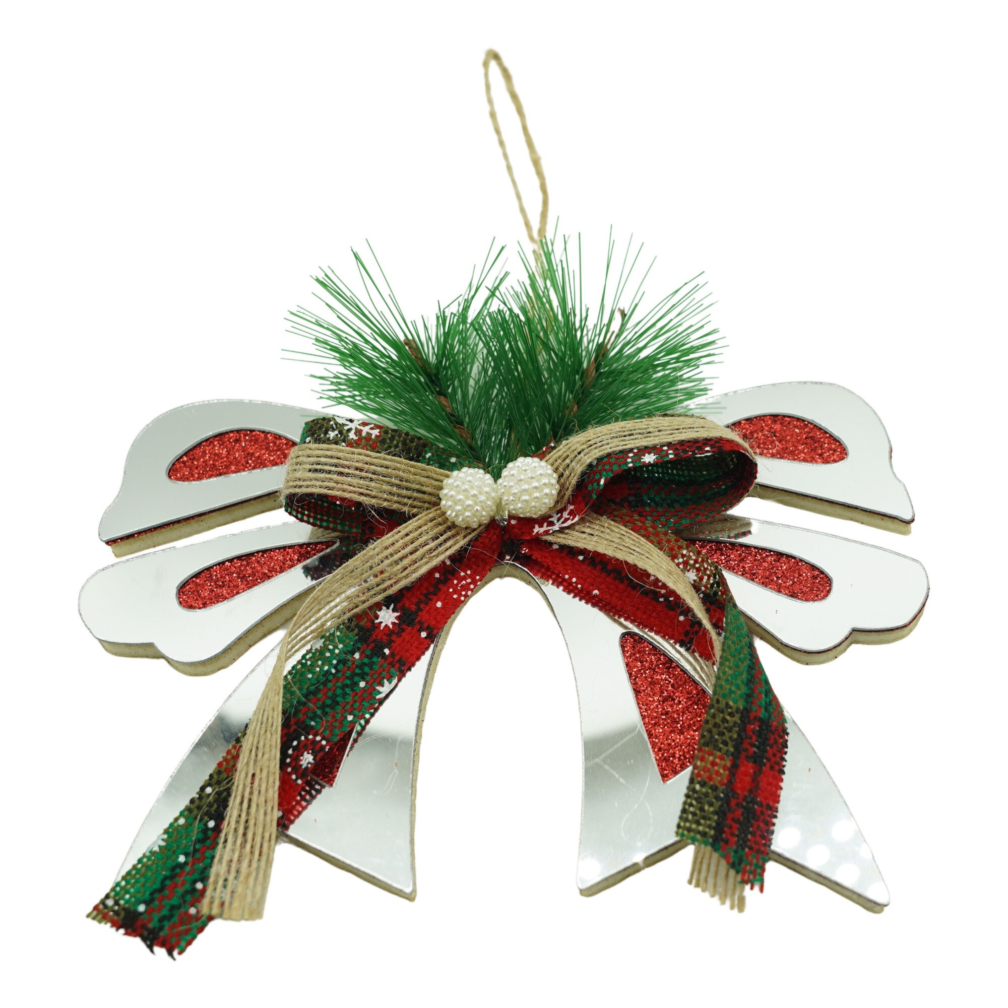 Ornament brad, Flippy, Funda, Argintiu, Lucios, 14*15CM, Acril, Interior/ Exterior
