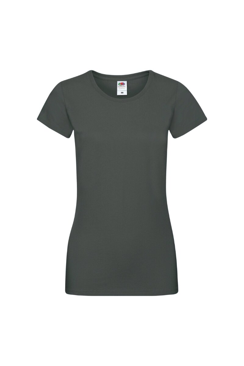 Tricou cu maneca scurta dama Fruit of the Loom Softspun, Bumbac, Gri grafit, Gri grafit