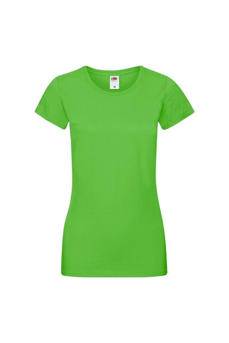Tricou cu maneca scurta dama Fruit of the Loom Softspun, Bumbac, Verde lime, Verde lime