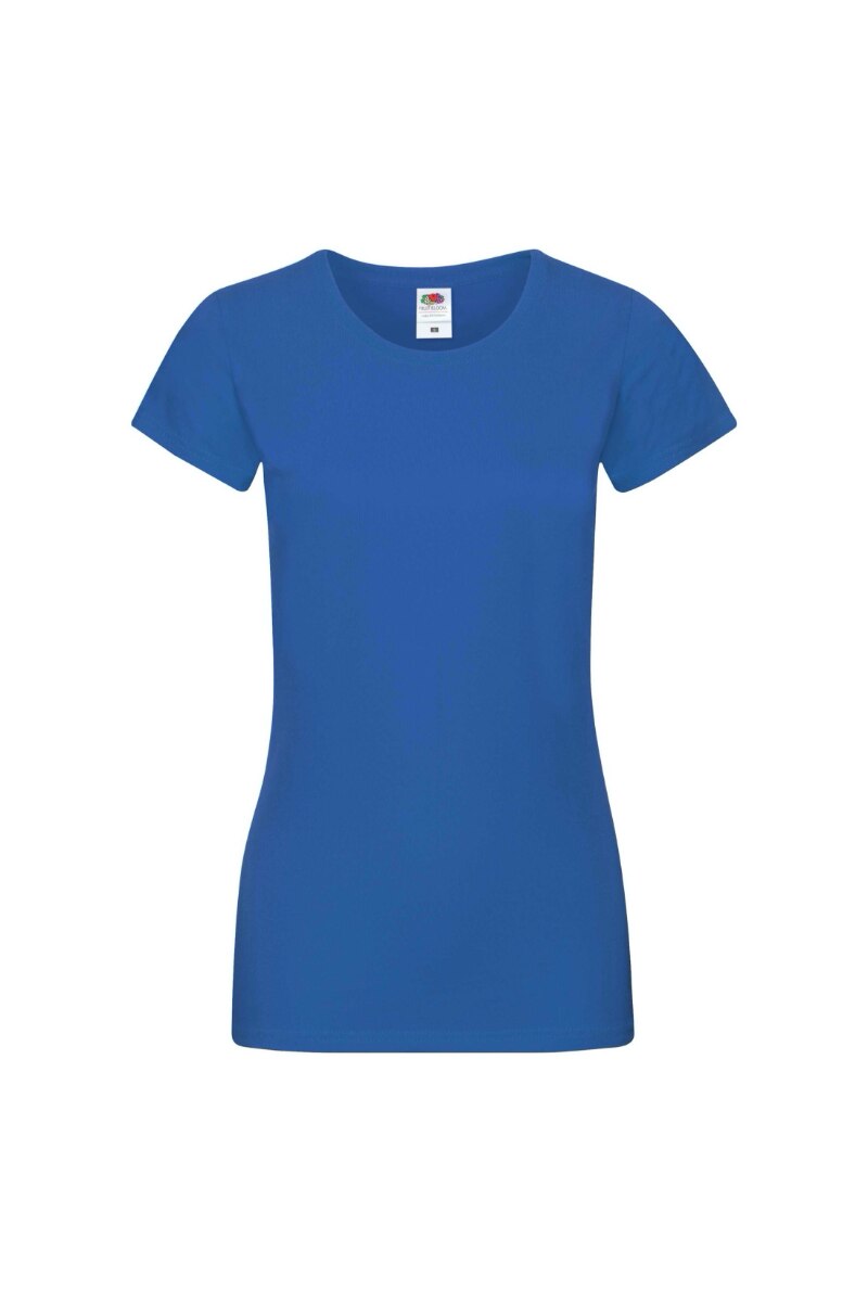 Tricou cu maneca scurta dama Fruit of the Loom Softspun, Bumbac, Albastru, Albastru