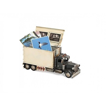 Macheta Camion, Procart, rama foto dubla, format poze 8x5 cm, remorca depozitare, 28x11x15 cm Macheta Camion, Procart, rama foto dubla, format poze 8x5 cm, remorca depozitare, 28x11x15 cm