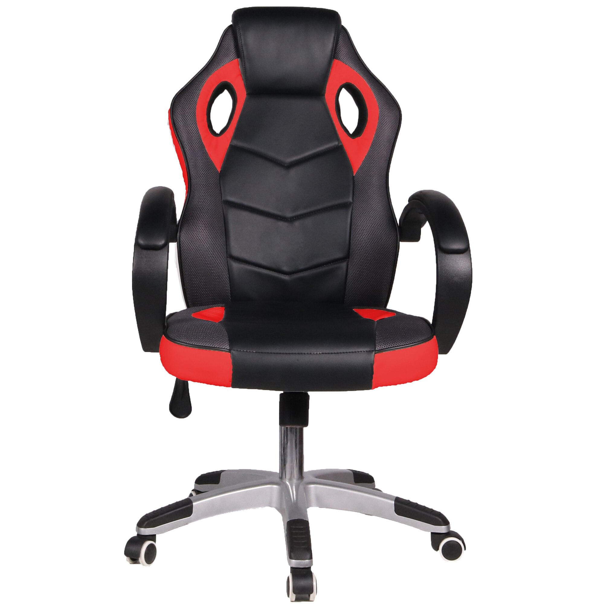 Scaun gaming/birou, rotativ, 60 x 57 x 117-127 cm, Grunberg QZY03 (negru/rosu)