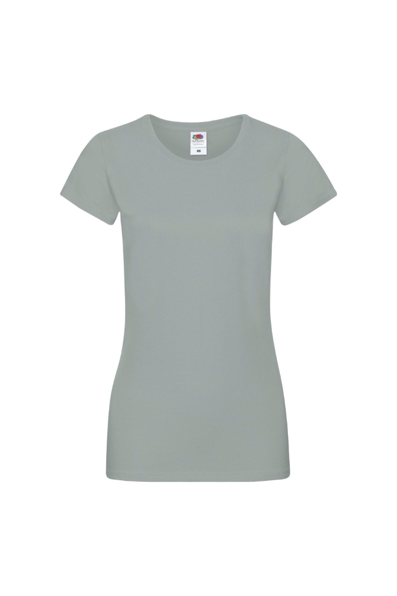 Tricou cu maneca scurta dama Fruit of the Loom Softspun, Bumbac, Gri antracit, Gri antracit