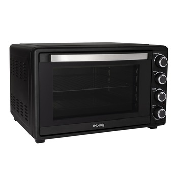 Cuptor cu convectie H.Koenig FO45, capacitate 45 l, 6 moduri de gatit, temperatura reglabila, pana la 230 C, 2000 W, timer, inchidere automata, lumina interioara, semnal sonor, negru Cuptor cu convectie H.Koenig FO45, capacitate 45 l, 6 moduri de gatit, temperatura reglabila, pana la 230 C, 2000 W, timer, inchidere automata, lumina interioara, semnal sonor, negru