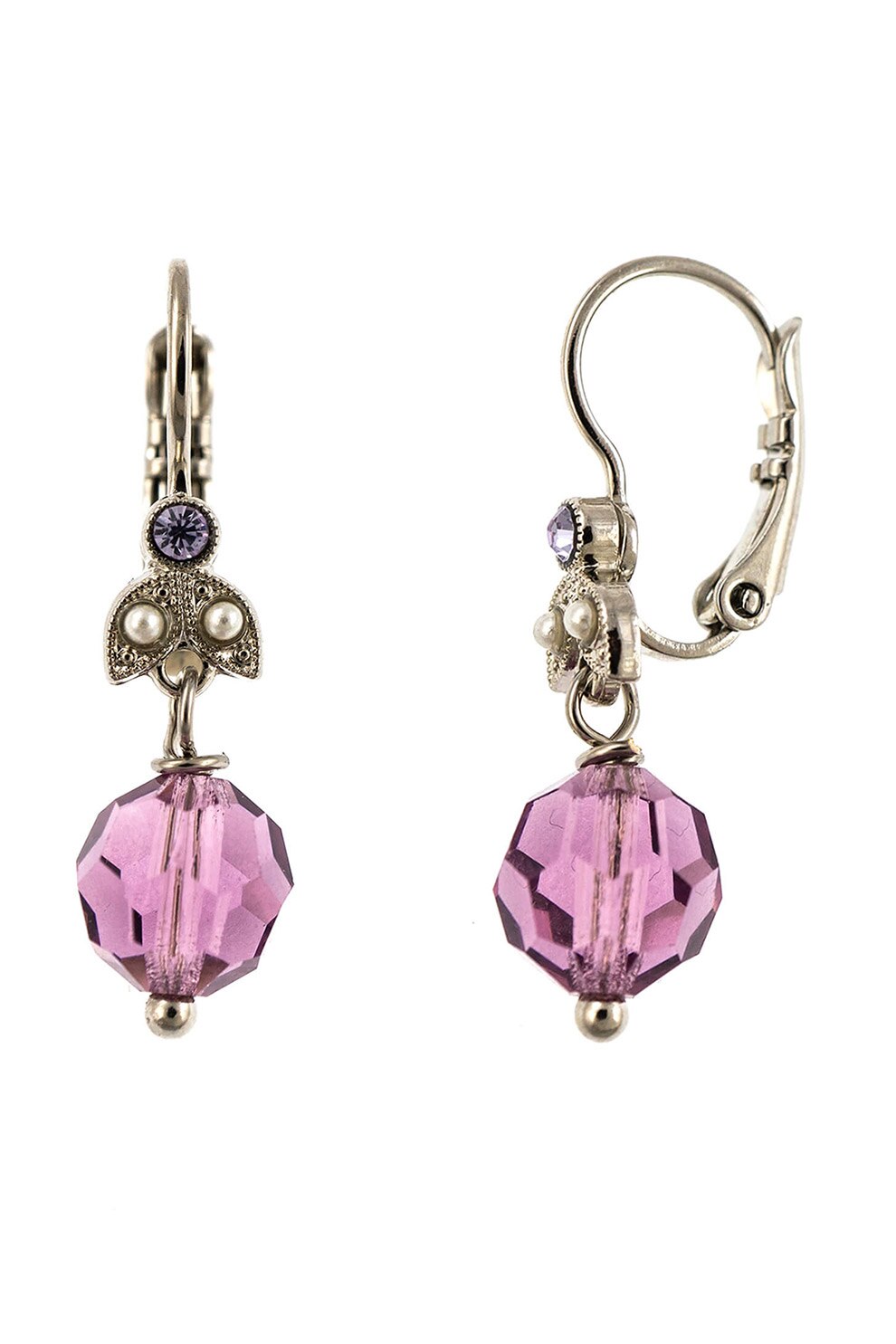 Roxannes - Mariana Jewellery, Cercei drop cu cristale, Roz/Auriu