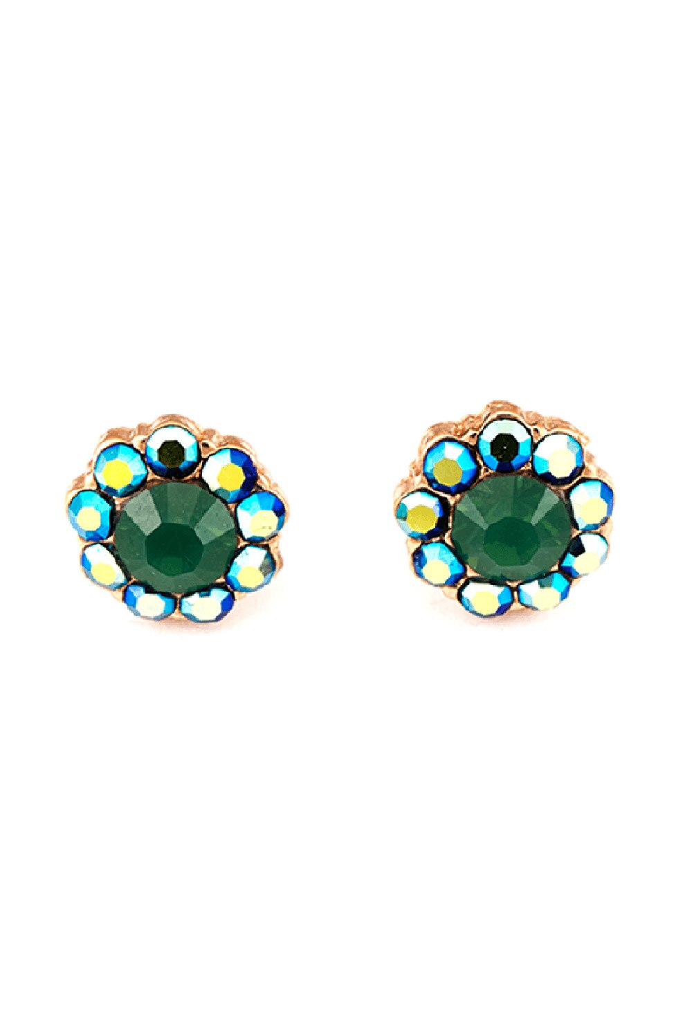 Roxannes - Mariana Jewellery, Cercei placati cu aur de 24K si decorati cu cristale, Verde
