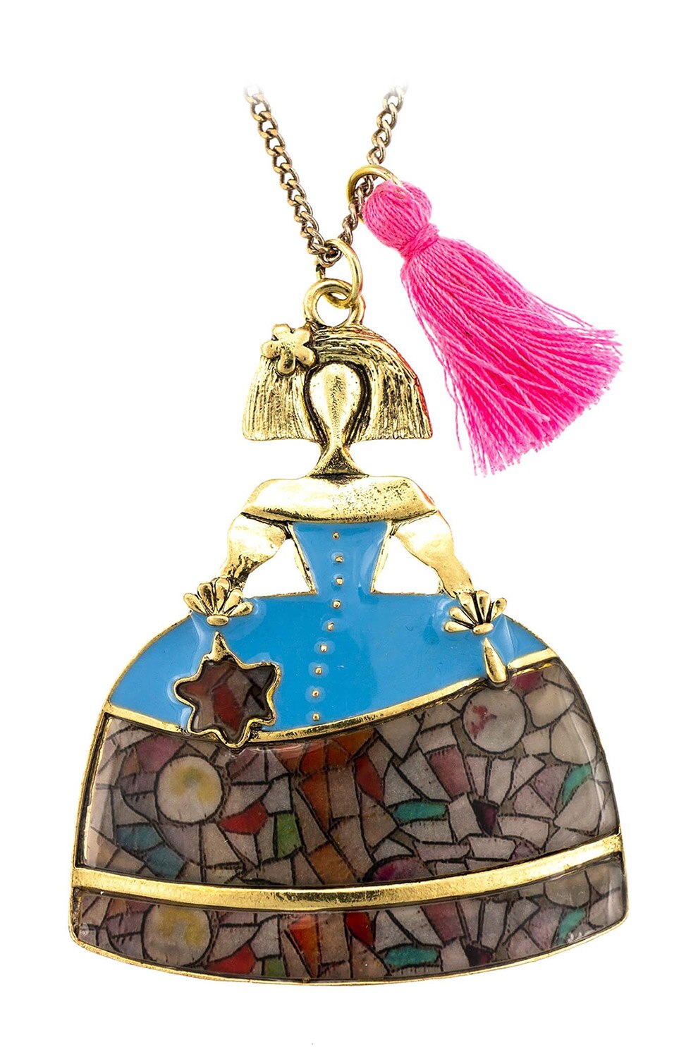 Roxannes - Bambole Milanesi, Colier cu pandantiv si canaf, Multicolora