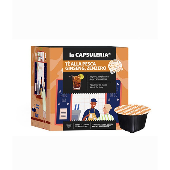La CAPSULERIA Energizáló tea kapszula készlet, 16 db, Nescafe Dolce Gusto készülékhez