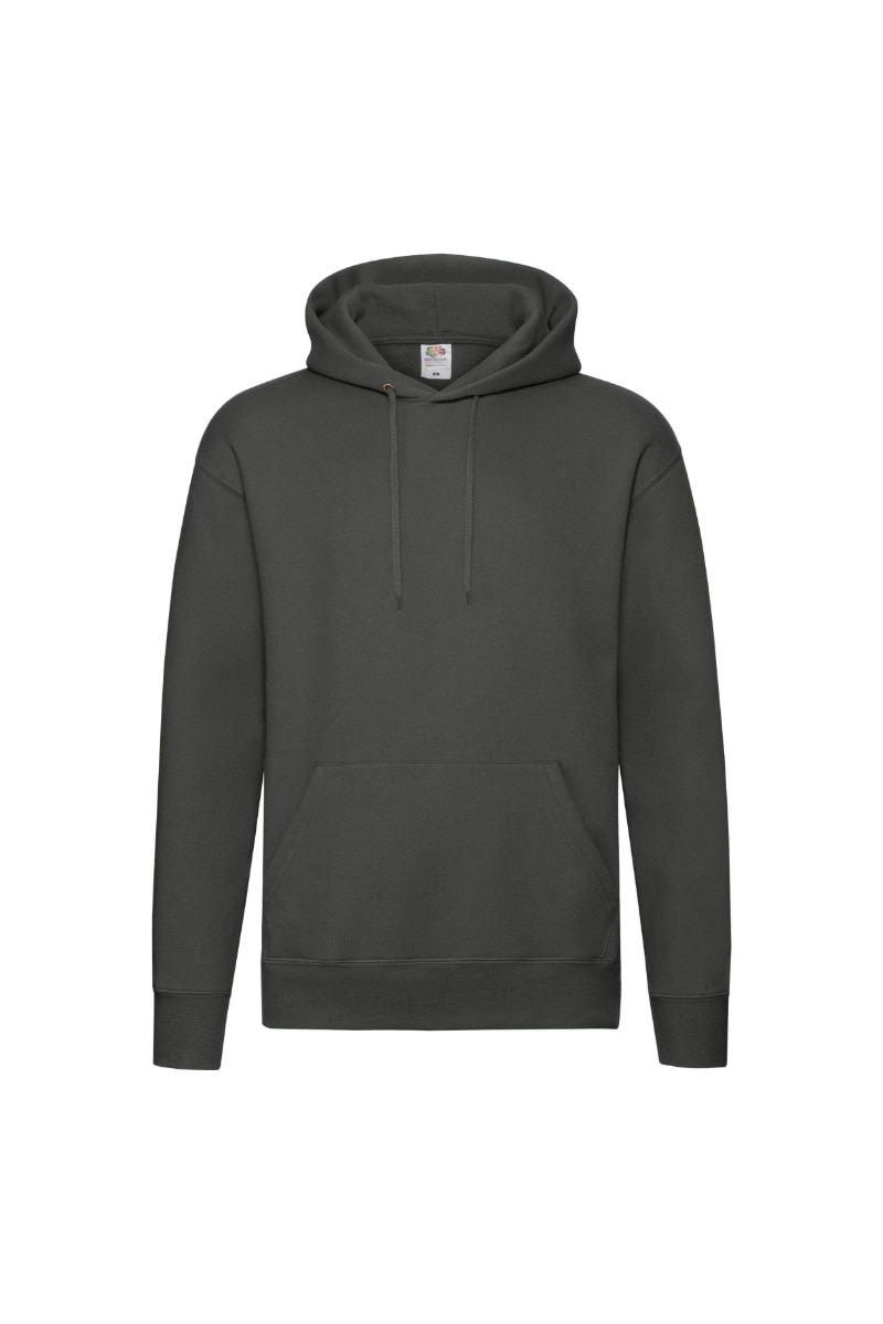 Hanorac cu gluga Fruit of the Loom, Bumbac/Poliester fara cusatura, Gri inchis