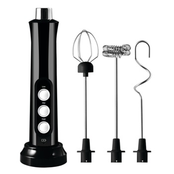 Mini Mixer cu acumulator incorporat cu 3 teluri interschimbabile, 3 trepte de viteze, pentru a face spuma de lapte, amestecare oua Mini Mixer cu acumulator incorporat cu 3 teluri interschimbabile, 3 trepte de viteze, pentru a face spuma de lapte, amestecare oua