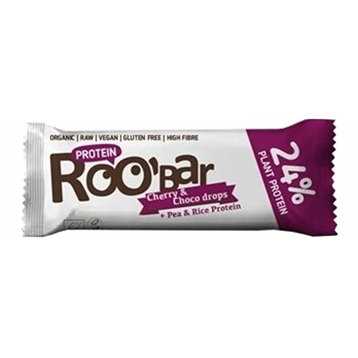 Baton Proteic cu Cirese si Ciocolata Raw Bio, 16 buc x 40g