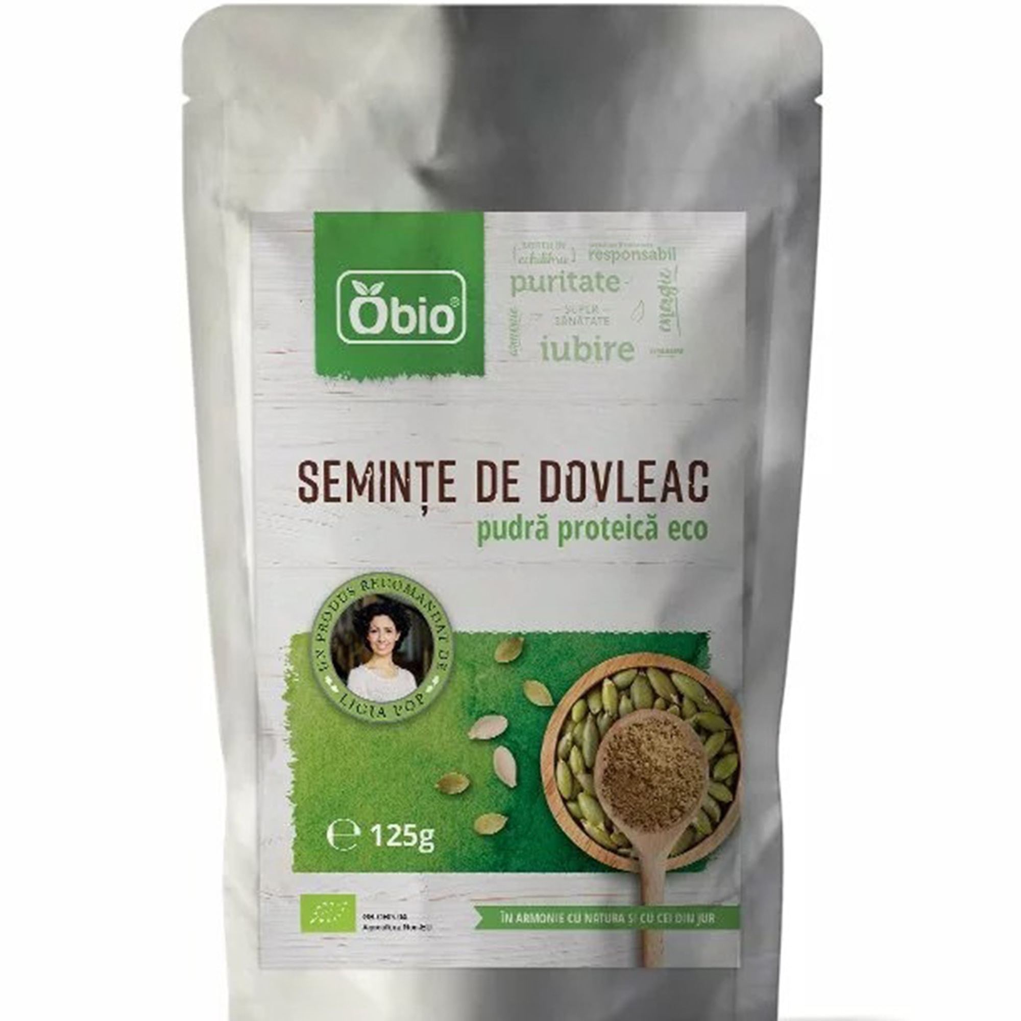 Pudra Proteica din Seminte de Dovleac Bio Obio, 125g