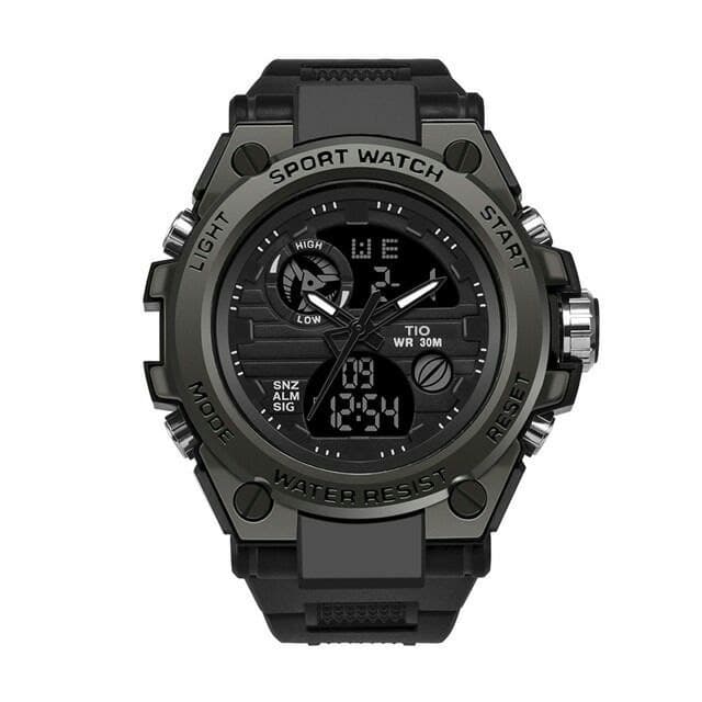 Ceas barbatesc Tio, Mecanism Quartz, Sport, Analog, Digital, Casual, Militar, Cronometru, Alarma, Negru