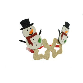 Ochelari petrecere de Craciun, forma de Stea cu Om de Zapada, Bej, din Plastic si Poliester, Flippy Ochelari petrecere de Craciun, forma de Stea cu Om de Zapada, Bej, din Plastic si Poliester, Flippy