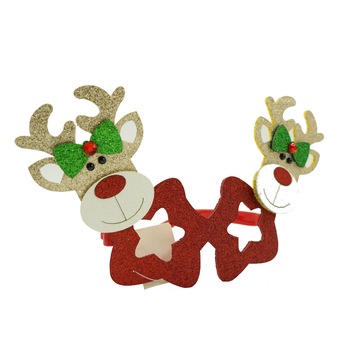 Ochelari petrecere de Craciun, forma Stea cu Ren , Rosu, din Plastic si Poliester, Flippy Ochelari petrecere de Craciun, forma Stea cu Ren , Rosu, din Plastic si Poliester, Flippy