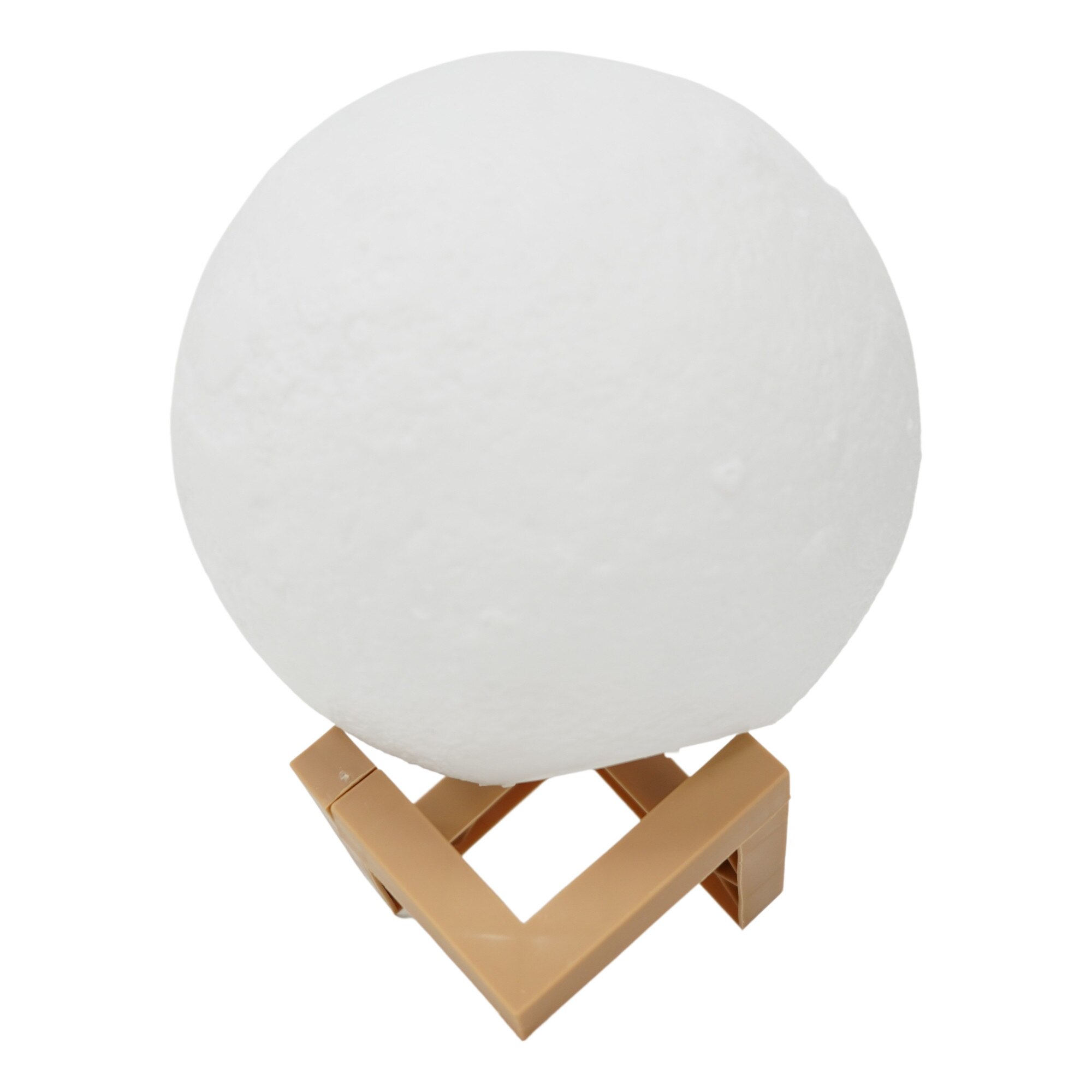 Lampa de veghe luna 3D Moon Light, lumina multicolora cu LED, 7 culori, schimbare culoare prin atingere, alimentare baterii, fara acumulator, stand din plastic inclus, 18 cm, Flippy