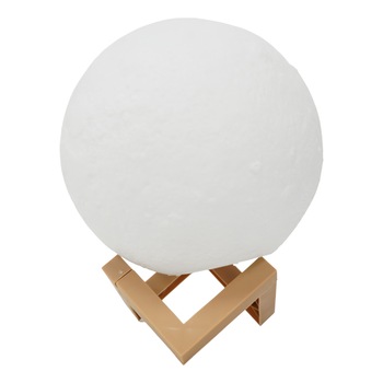 Lampa de veghe luna 3D Moon Light, lumina multicolora cu LED, 7 culori, schimbare culoare prin atingere, alimentare baterii, fara acumulator, stand din plastic inclus, 18 cm, Flippy Lampa de veghe luna 3D Moon Light, lumina multicolora cu LED, 7 culori, schimbare culoare prin atingere, alimentare baterii, fara acumulator, stand din plastic inclus, 18 cm, Flippy