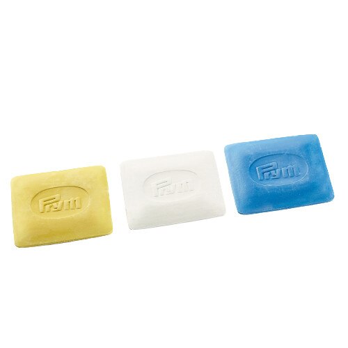 Set creta croitorie, 25 bucati de creta, 3 culori alb, galben si albastru, Prym