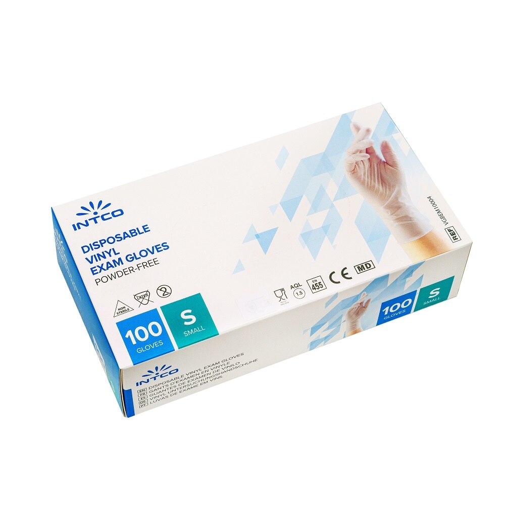Set 100 bucati , Manusi de examinare de unica folosinta din VINIL , INTCO , S