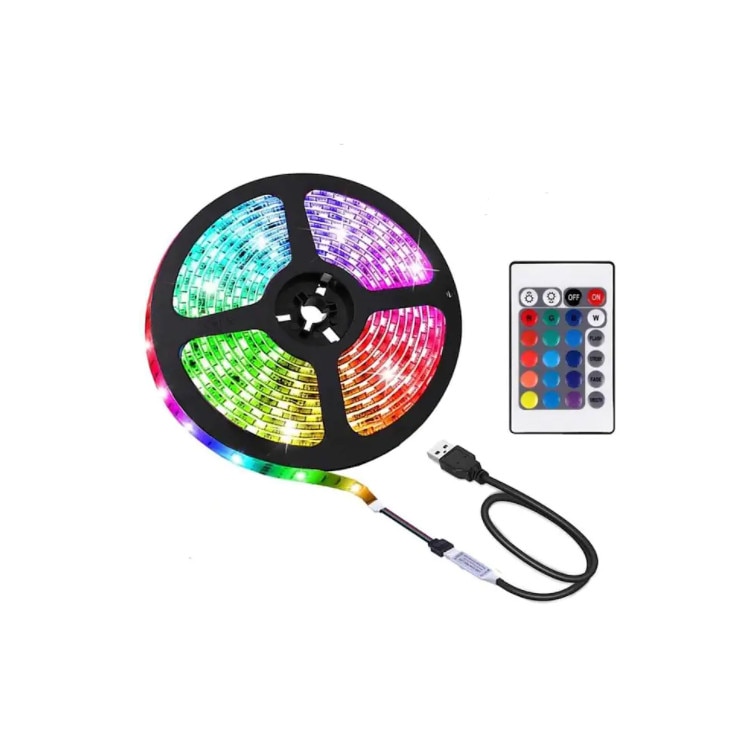 Banda TV LED STRIP, 2m, USB, 16 culori, cu telecomanda, Tescomak, TV2M-RGB-USB