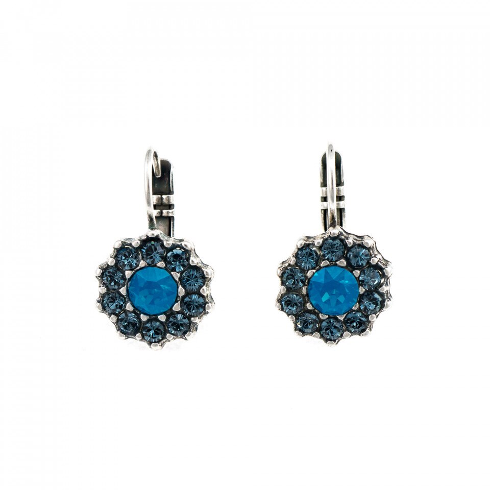 Cercei placati cu Argint 925, Cristale Swarovski, Mediterranean Blue by Roxannes - Mariana Jewellery, Verde/Albastru 1157-1316SP6