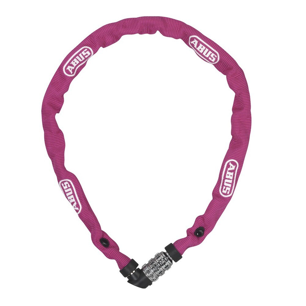 Antifurt bicicleta, lant cu cifru, ABUS 1200/60 Web, otel 4 mm, 60 cm lungime, roz