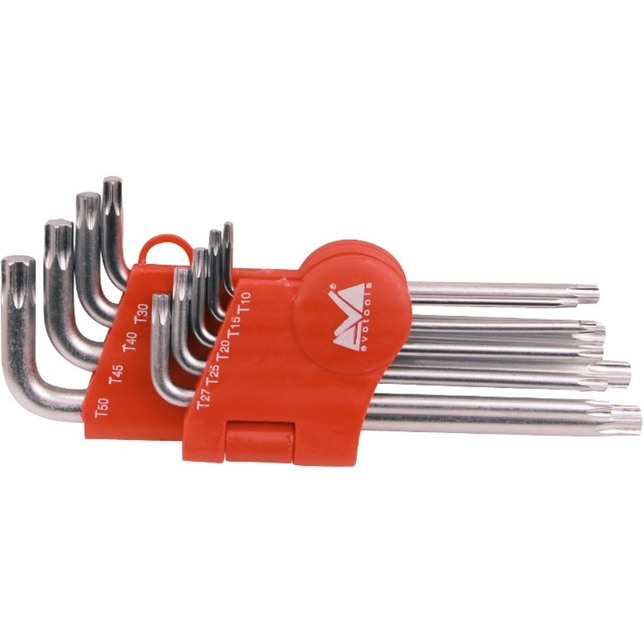 Комплект шестограмни ключов тип "звезда" EvoTools Professional T10-T50, 9 броя