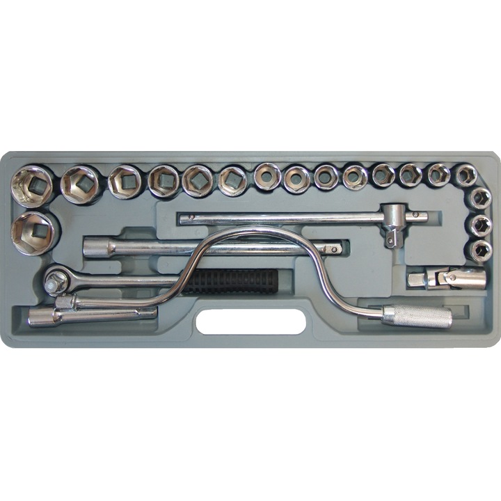 Chei tubulare EVOTOOLS cu acesorii, 10-32 mm, 24 piese
