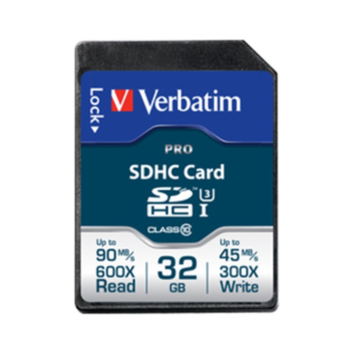 Карта памет Verbatim PRO SDHC, 32GB, Клас 10