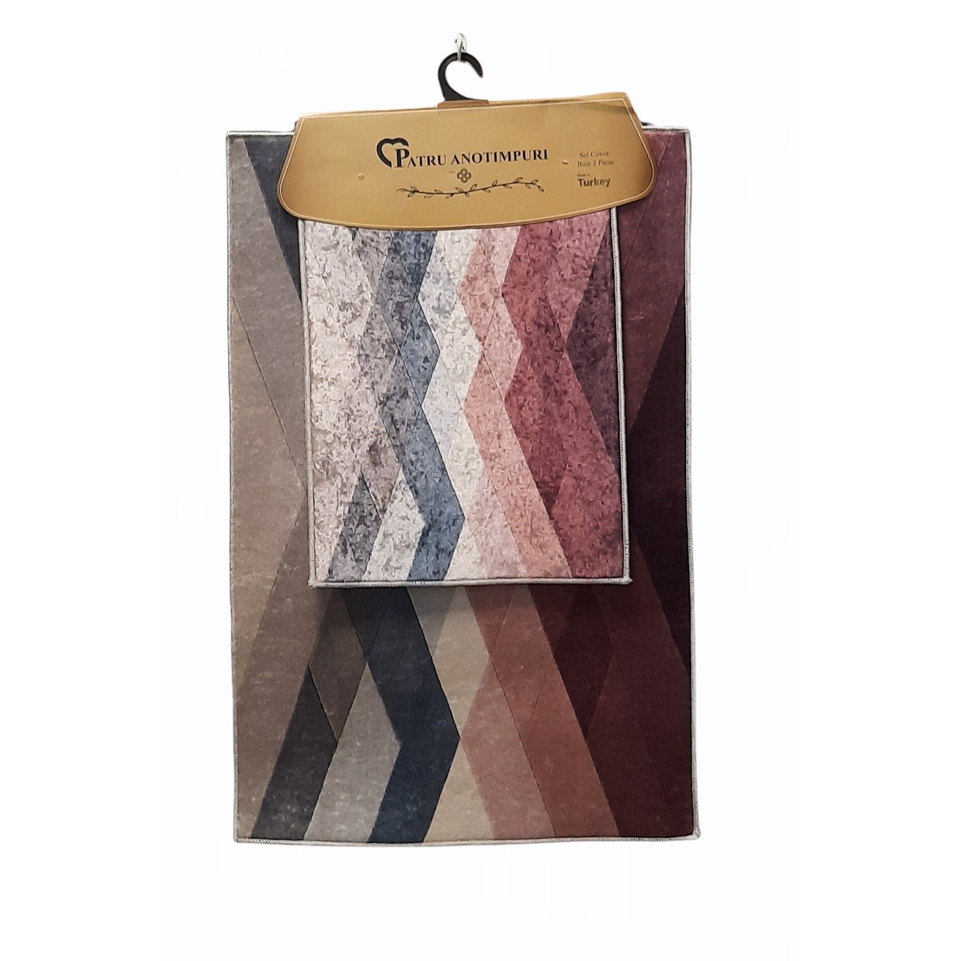 Set covoare baie antiderapante, 2 piese, 60x90cm, 40x60cm, Model 21