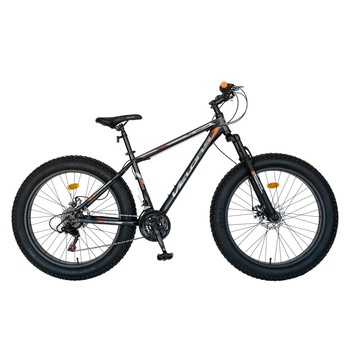Bicicleta Fat bike VELORS Hercules V2619B, Roti 26 Inch x 4.0 Profil Mountain Bike, Schimbator Shimano Tourney SIS, Cadru 457 mm, Culoare Gri matt/Portocaliu Bicicleta Fat bike VELORS Hercules V2619B, Roti 26 Inch x 4.0 Profil Mountain Bike, Schimbator Shimano Tourney SIS, Cadru 457 mm, Culoare Gri matt/Portocaliu